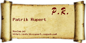 Patrik Rupert névjegykártya